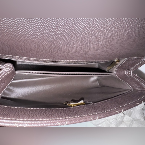 Chanel quilted caviar small coco handle dark brown with alligator handle - Picture 14 of 15